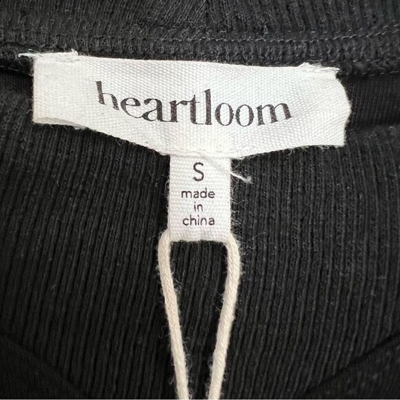 Revolve Heartloom Sweatshirt Womens Small Black Sheer Floral Ruffle Sleeve NWT - Picture 6 of 9